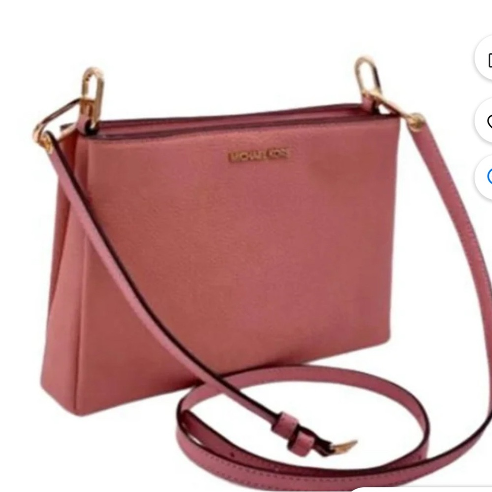 Michael Kors Trisha Pink Leather  Crossbody Bag NWT